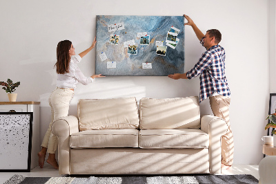 Tableau affichage liège Motif abstrait dans des tons de bleu