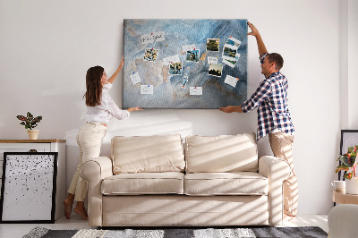 Tableau affichage liège Motif abstrait dans des tons de bleu