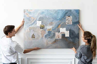Tableau affichage liège Motif abstrait dans des tons de bleu