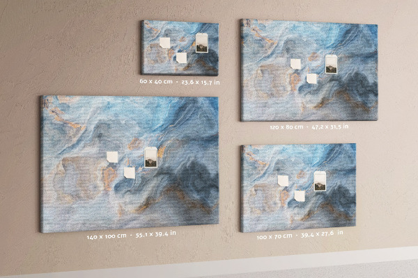 Tableau affichage liège Motif abstrait dans des tons de bleu