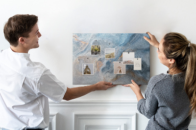 Tableau affichage liège Motif abstrait dans des tons de bleu