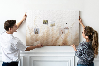 Tableau affichage liège Herbes délicates sur fond clair