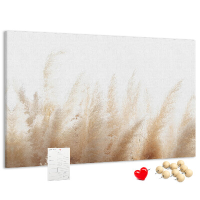 Tableau affichage liège Herbes délicates sur fond clair
