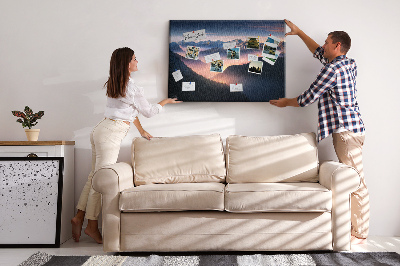 Tableau affichage liège Paysage de montagne pittoresque au crépuscule