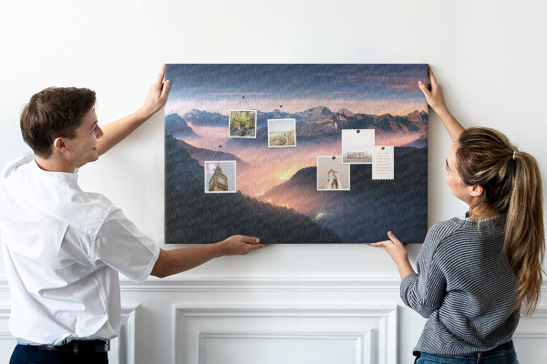 Tableau affichage liège Paysage de montagne pittoresque au crépuscule