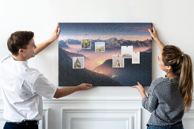 Tableau affichage liège Paysage de montagne pittoresque au crépuscule