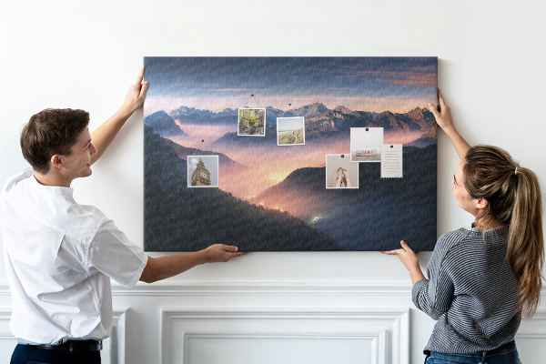 Tableau affichage liège Paysage de montagne pittoresque au crépuscule