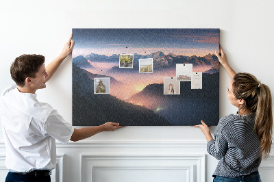 Tableau affichage liège Paysage de montagne pittoresque au crépuscule