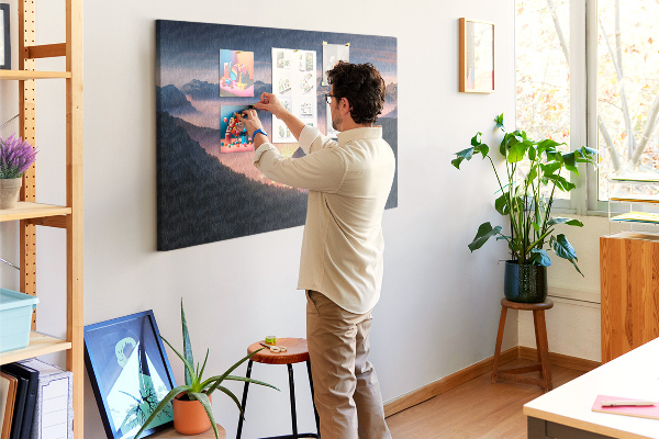 Tableau affichage liège Paysage de montagne pittoresque au crépuscule