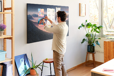 Tableau affichage liège Paysage de montagne pittoresque au crépuscule