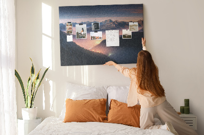 Tableau affichage liège Paysage de montagne pittoresque au crépuscule
