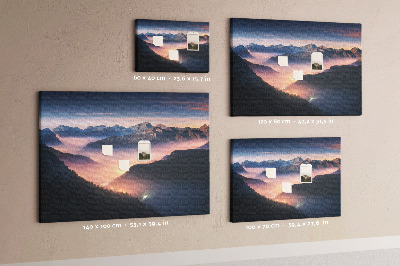 Tableau affichage liège Paysage de montagne pittoresque au crépuscule