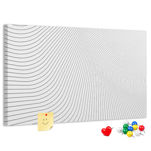 Tableau de liège Des vagues de lignes dans un style minimaliste