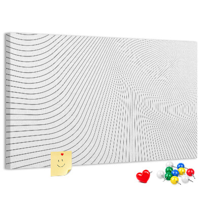 Tableau de liège Des vagues de lignes dans un style minimaliste