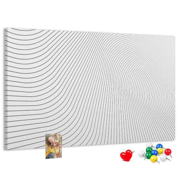 Tableau de liège Des vagues de lignes dans un style minimaliste