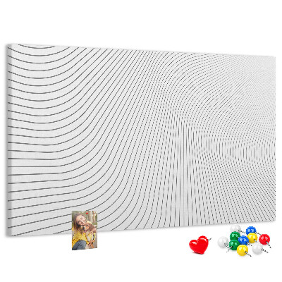 Tableau de liège Des vagues de lignes dans un style minimaliste