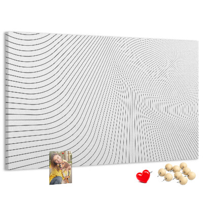 Tableau de liège Des vagues de lignes dans un style minimaliste