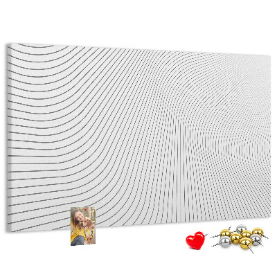 Tableau de liège Des vagues de lignes dans un style minimaliste
