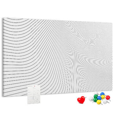 Tableau de liège Des vagues de lignes dans un style minimaliste