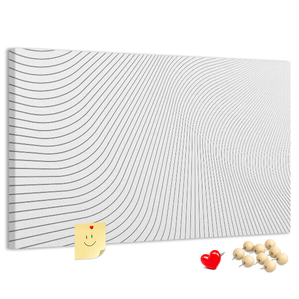 Tableau de liège Des vagues de lignes dans un style minimaliste