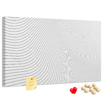 Tableau de liège Des vagues de lignes dans un style minimaliste