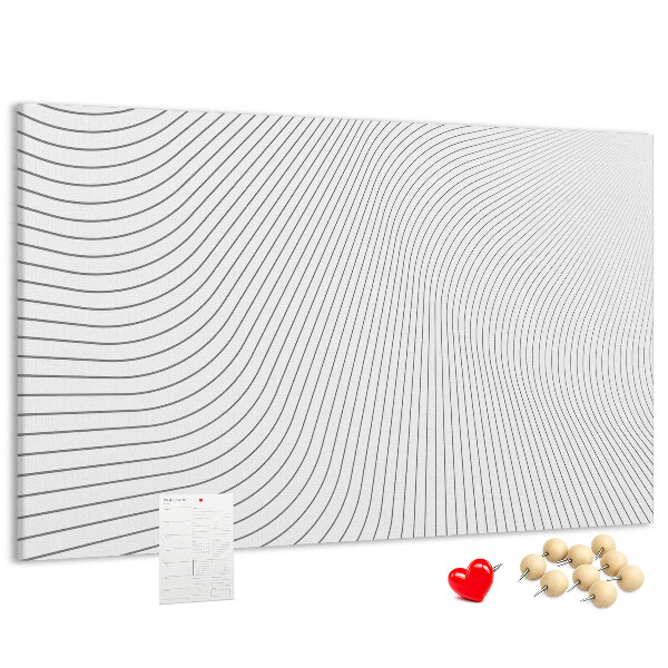 Tableau de liège Des vagues de lignes dans un style minimaliste