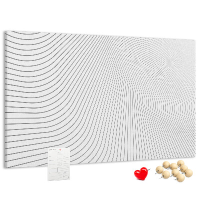 Tableau de liège Des vagues de lignes dans un style minimaliste