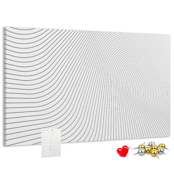 Tableau de liège Des vagues de lignes dans un style minimaliste