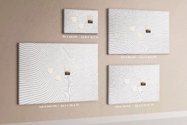 Tableau de liège Des vagues de lignes dans un style minimaliste