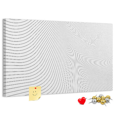 Tableau de liège Des vagues de lignes dans un style minimaliste