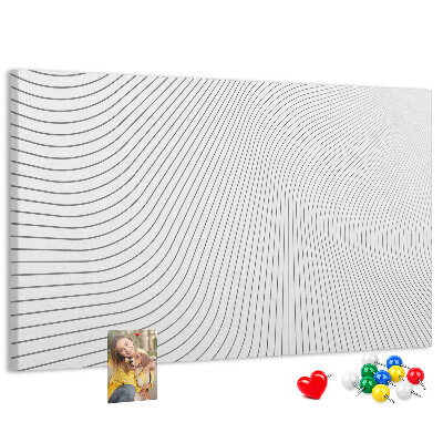 Tableau de liège Des vagues de lignes dans un style minimaliste