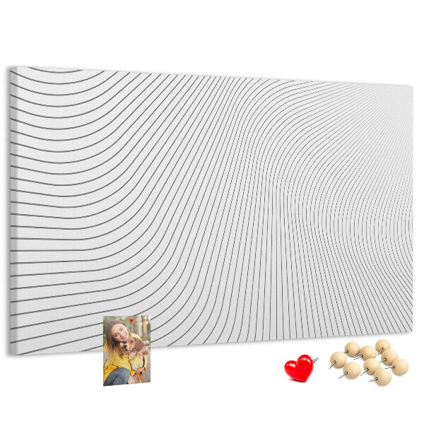 Tableau de liège Des vagues de lignes dans un style minimaliste