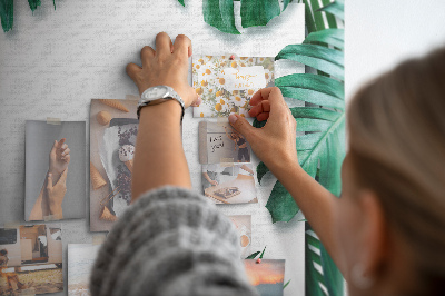 Tableau de liège Feuilles vertes dans un style tropical.