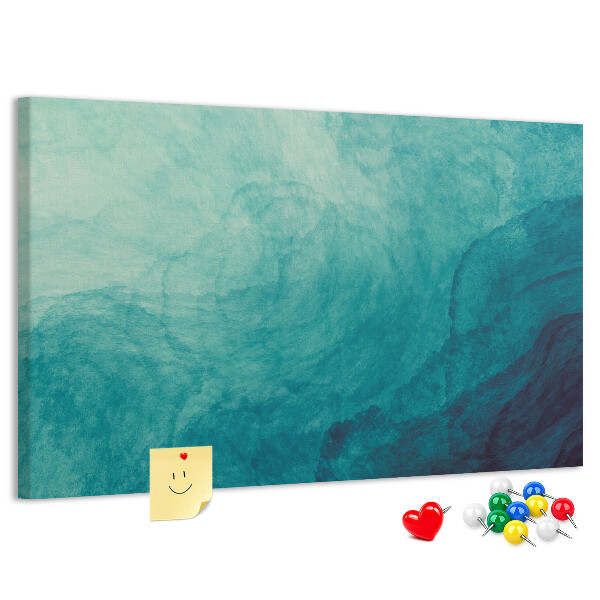 Tableau de liège Vagues bleues dans une composition paisible