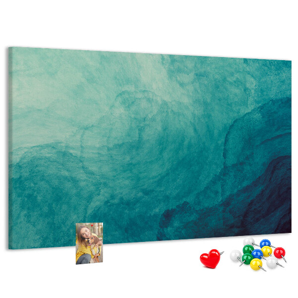 Tableau de liège Vagues bleues dans une composition paisible