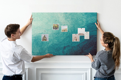Tableau de liège Vagues bleues dans une composition paisible
