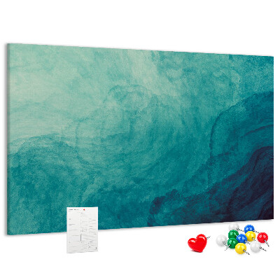 Tableau de liège Vagues bleues dans une composition paisible