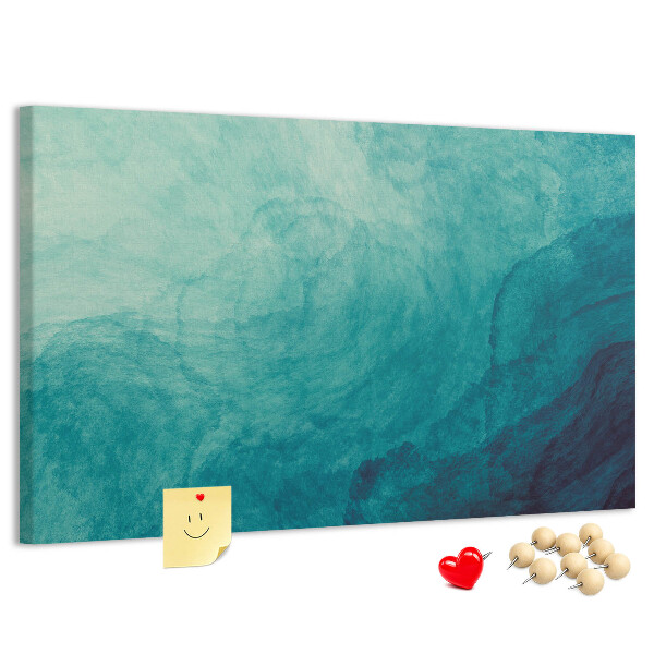 Tableau de liège Vagues bleues dans une composition paisible