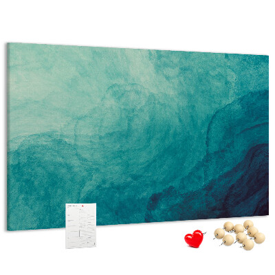 Tableau de liège Vagues bleues dans une composition paisible