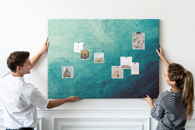 Tableau de liège Vagues bleues dans une composition paisible