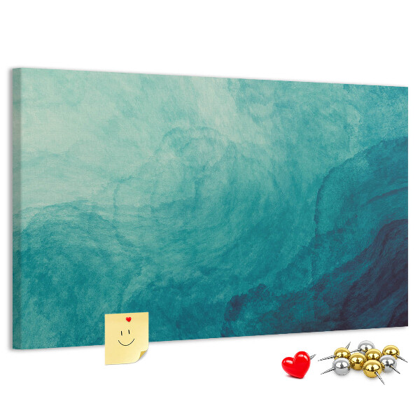 Tableau de liège Vagues bleues dans une composition paisible