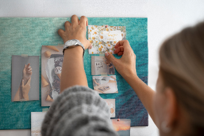 Tableau de liège Vagues bleues dans une composition paisible