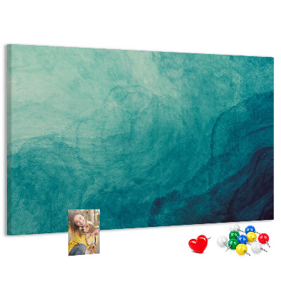 Tableau de liège Vagues bleues dans une composition paisible