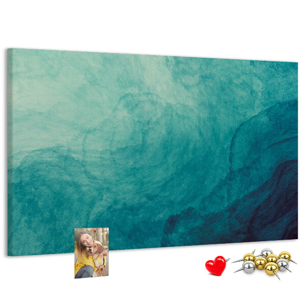 Tableau de liège Vagues bleues dans une composition paisible
