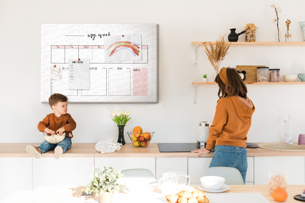 Tableau de liège Agenda hebdomadaire avec espace pour les notes