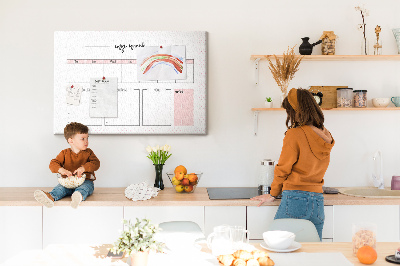 Tableau de liège Agenda hebdomadaire avec espace pour les notes