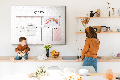 Tableau de liège Agenda hebdomadaire avec espace pour les notes