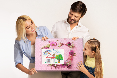 Tableau en liège Motif floral en forme de cœur