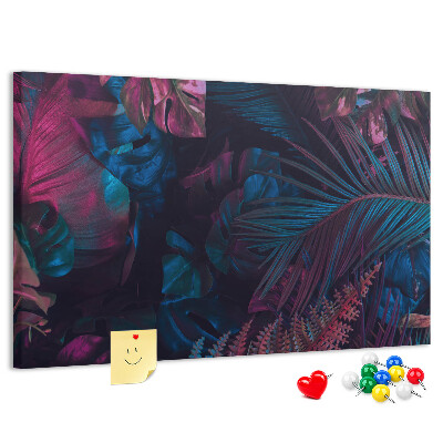 Tableau affichage liège Feuilles tropicales aux couleurs intenses