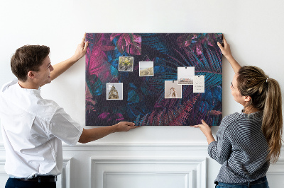 Tableau affichage liège Feuilles tropicales aux couleurs intenses